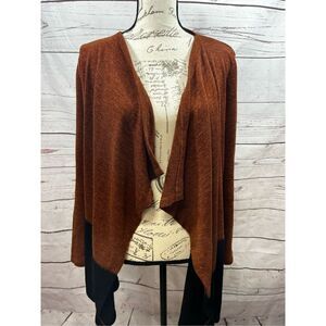 Rafaella medium brown cardigan with black detail‎ on bottom (1792)